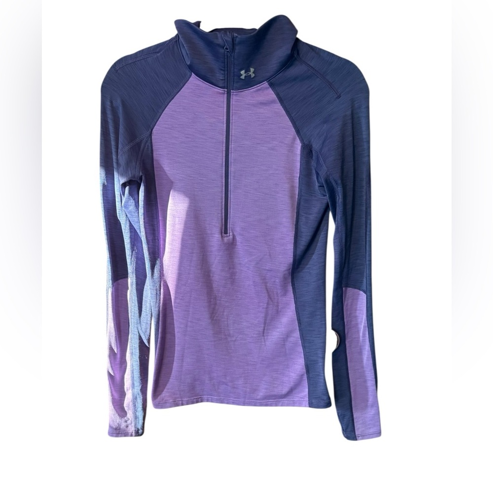 Under Armour ColdGear Half Zip Pullover Small Black Thumbhole Athletic Hiking